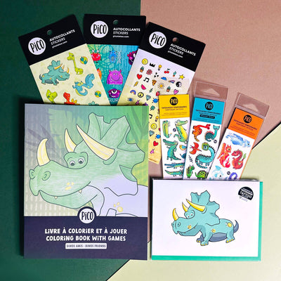 Promotion avec livre à colorier de dinosaures