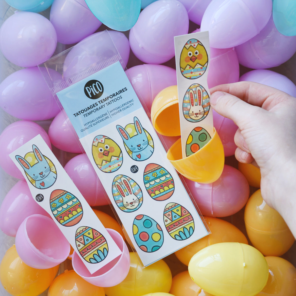 PiCO Tatoo's Festive Easter Tattoo Design - Ajoutez de la couleur à votre fête de Pâques. Parcourez notre collection et vivez un Pâques créatif!