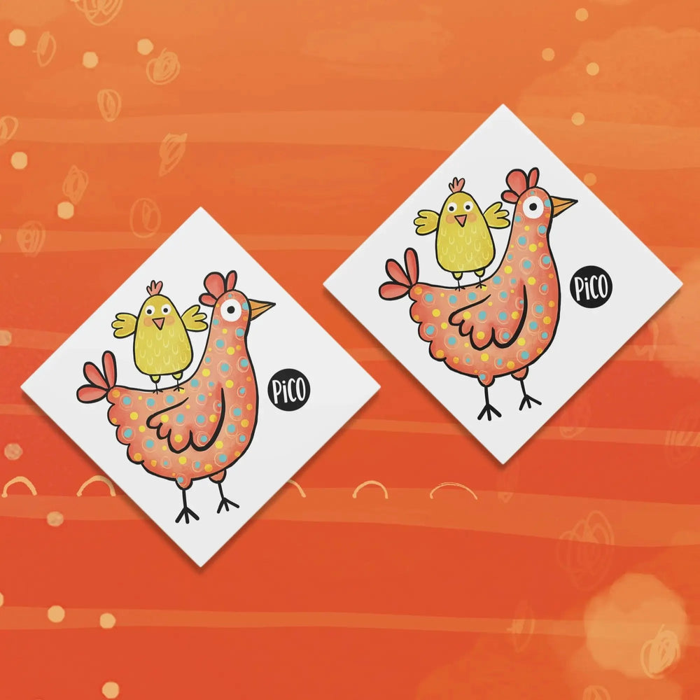Tatouages temporaires de poule et poussin, PiCO Tatoo.