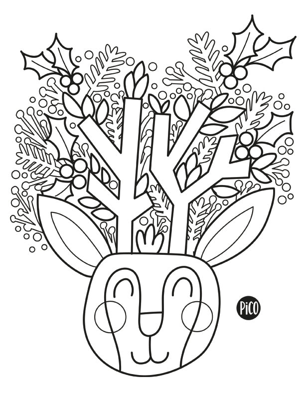 Coloriage gratuit - Renne au nez rouge