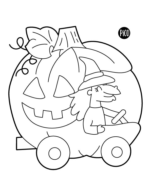 Coloriage gratuit - La citrouille mobile