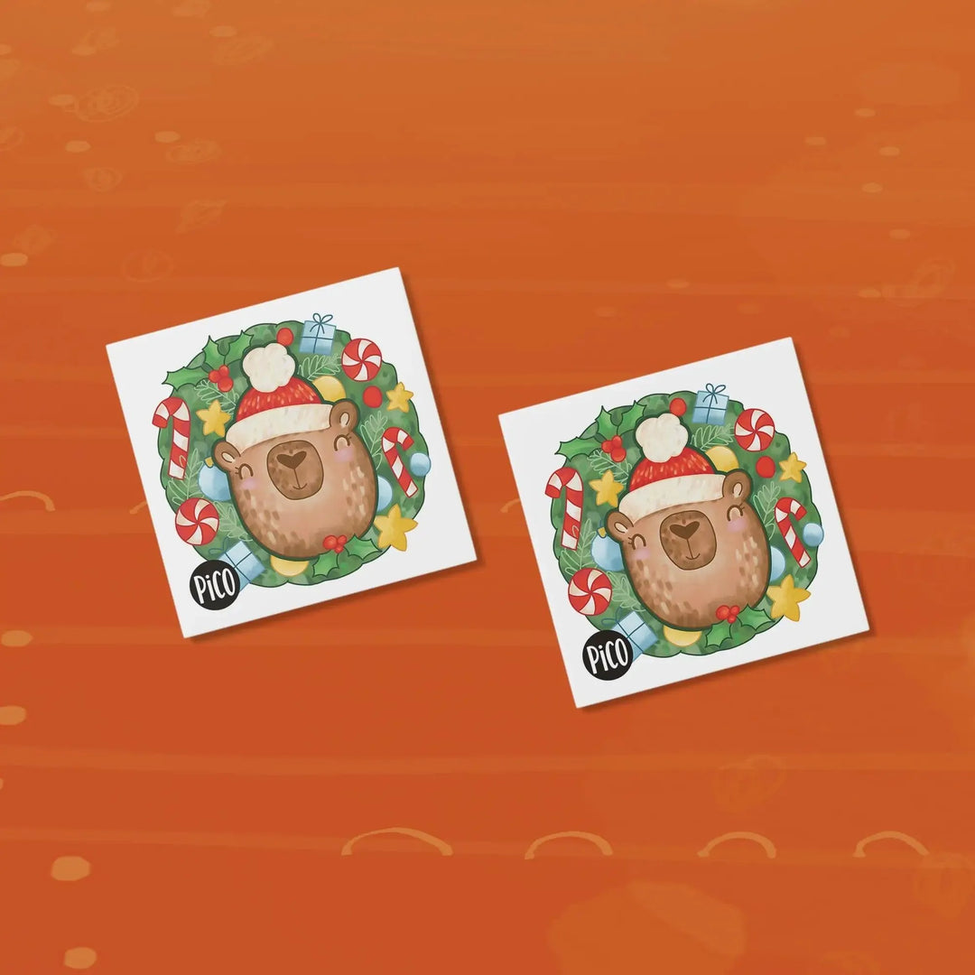 Tatouages temporaires en vrac L'ours couronné par PiCO Tatouages temporaires. Design réalisé au Québec. / Temporary tattoos in bulk The crowned bear by PiCO Temporary Tattoos. Design made in Canada.