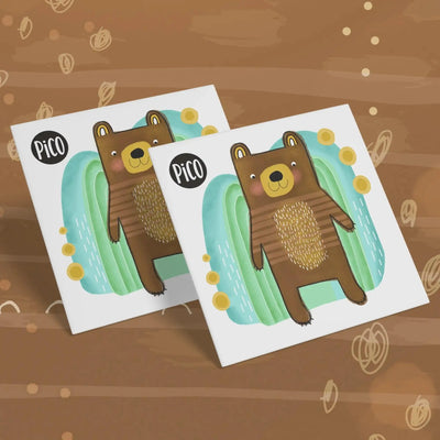 Tatouages temporaires en vrac de petit ourson par PiCO Tatouages temporaires faits au Québec. / Teddy bear temporary tattoos in bulk by PiCO Tatoo. Made in Quebec.