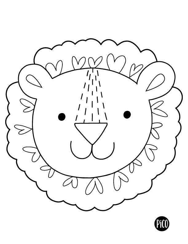 Coloriage gratuit - Lion amoureux