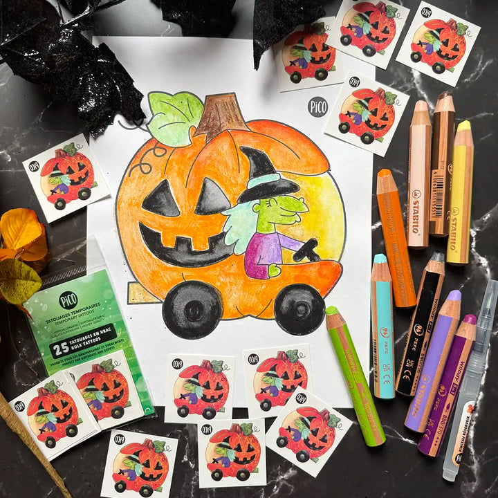 Coloriage gratuit - La citrouille mobile