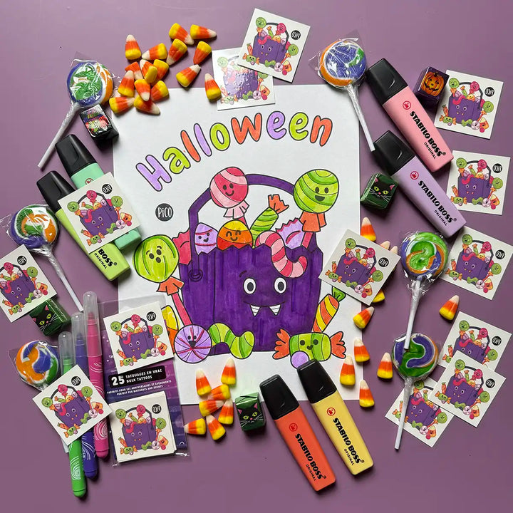 Coloriage gratuit - Les bonbons d'Halloween
