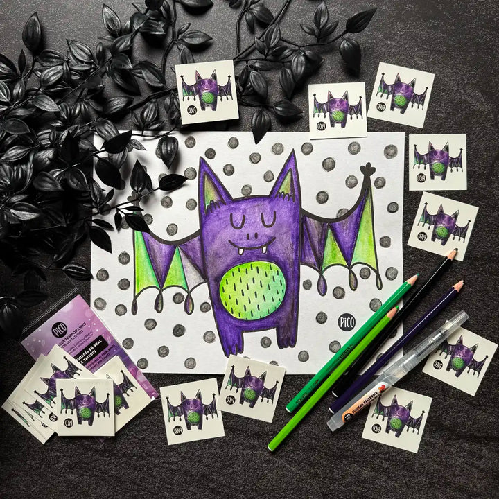 Coloriage gratuit - La sympathique chauve-souris