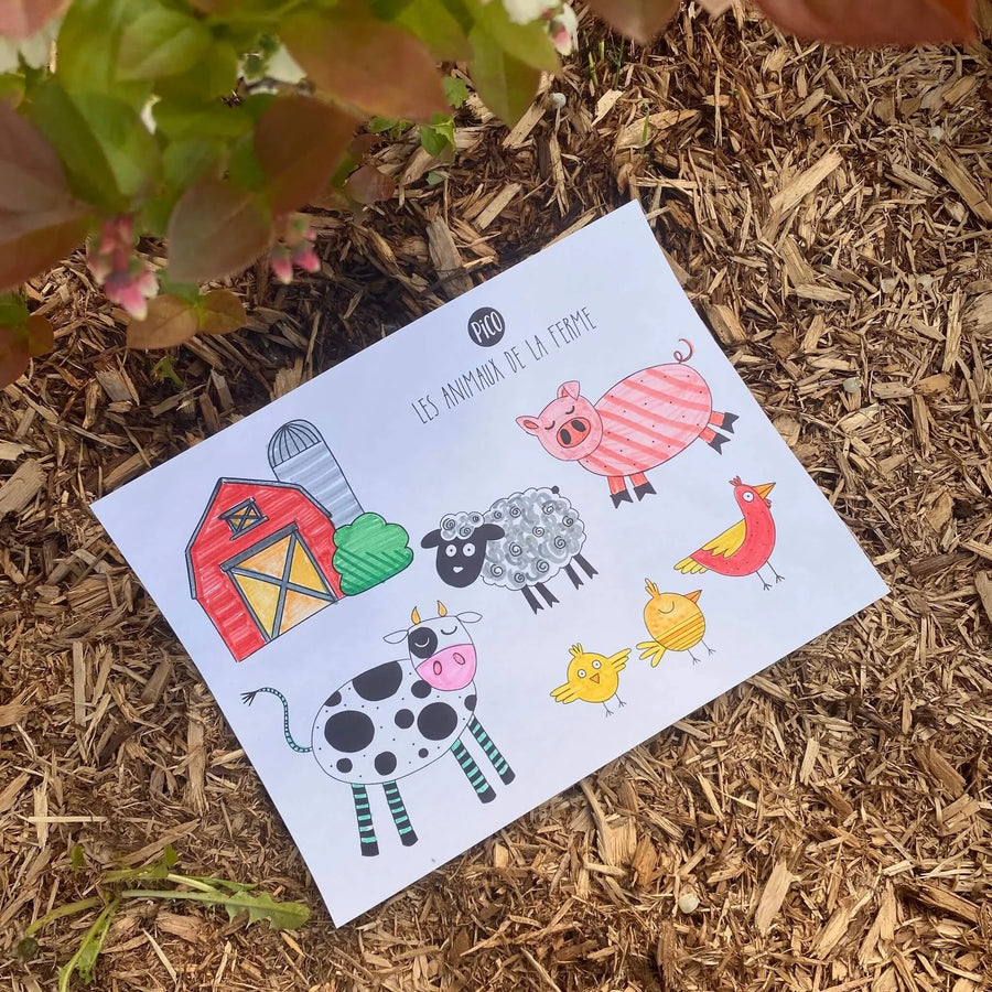 Coloriage PDF gratuit à imprimer - Les animaux de la ferme