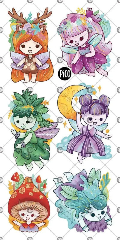 Tatouages temporaires des douces fées par PiCO Tatouages temporaires. Design réalisé au Québec / Gentle fairy temporary tattoos by PiCO Temporary Tattoos. Design made in Quebec.