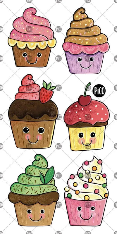 Tatouages temporaires des petits gâteaux gourmands par PiCO Tatouages temporaires. Design réalisé au Québec. / Gourmet cupcake temporary tattoos by PiCO Temporary Tattoos. Design made in Canada.