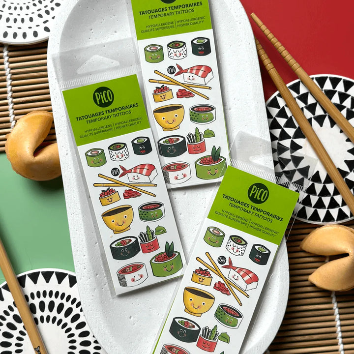 Petits faux tatouages de sushis