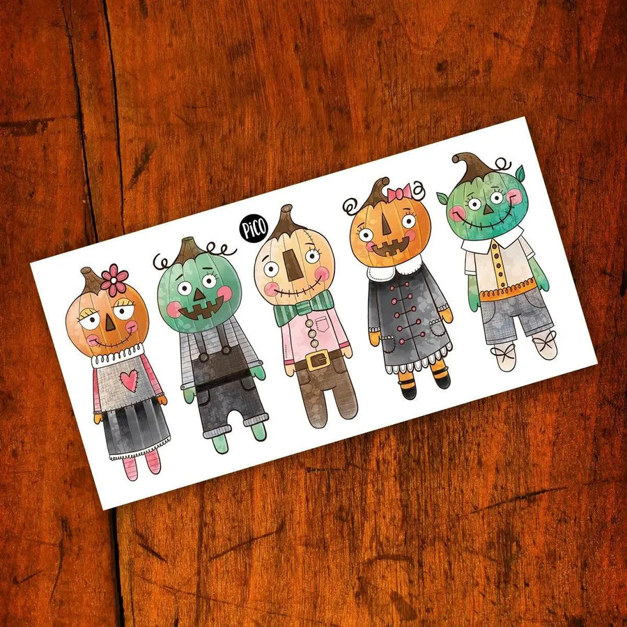 Tatouages temporaires d'épouvantails en citrouilles pour Halloween