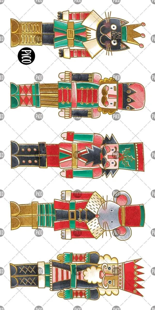 Tatouages temporaires de casse-noisettes et animaux de Noël