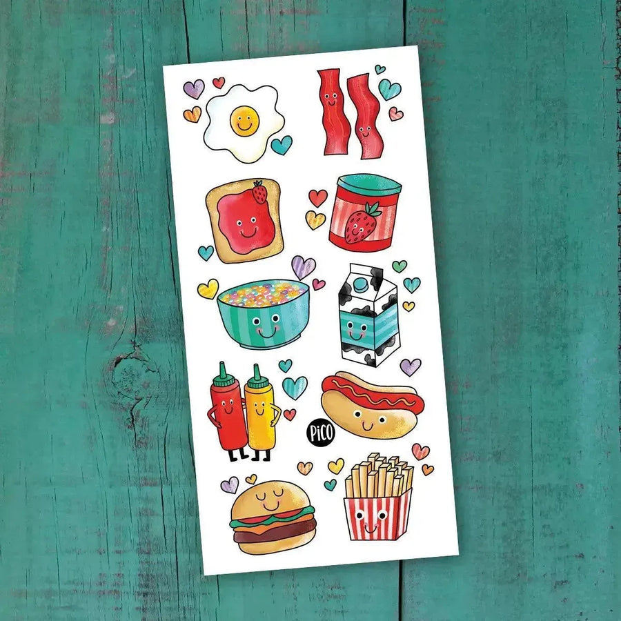 Tatouages temporaires des meilleurs amis gourmands pour partager