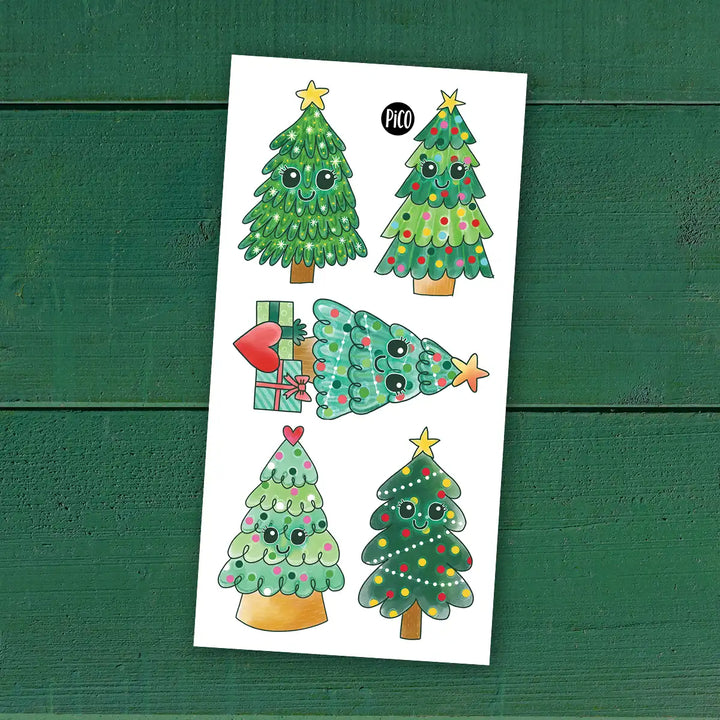Tatouage temporaire sapins de Noël - Christmas Trees Temporary Tattoo | PiCO Tatoo