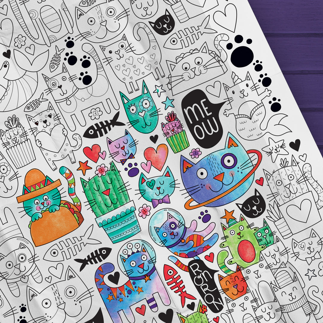 Coloriage géant - Les minous