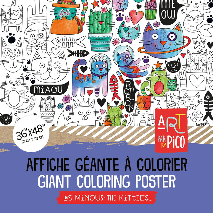 Coloriage géant - Les minous