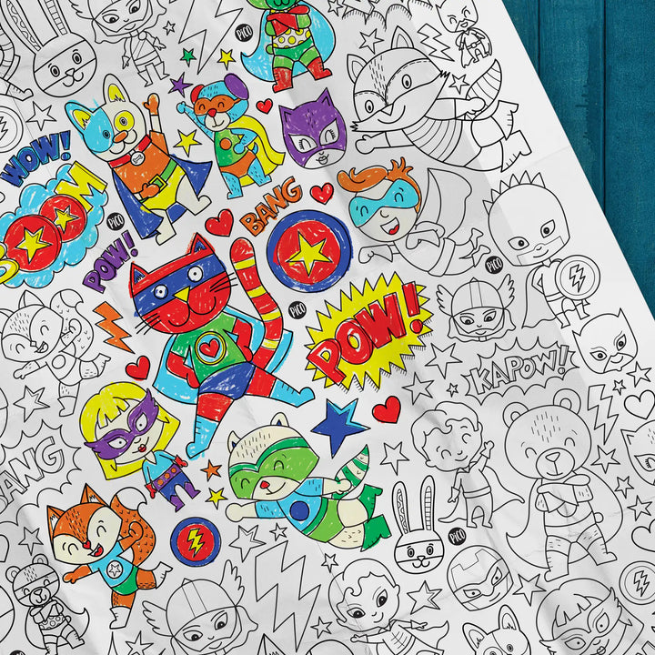Coloriage géant - Super-héros
