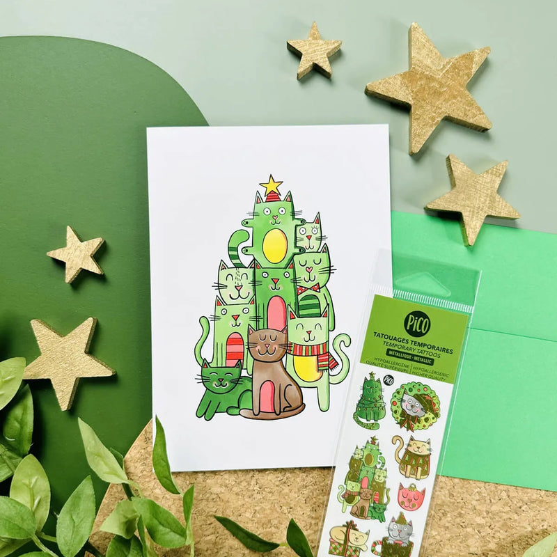 Carte de souhaits - Le chatpin de Noël