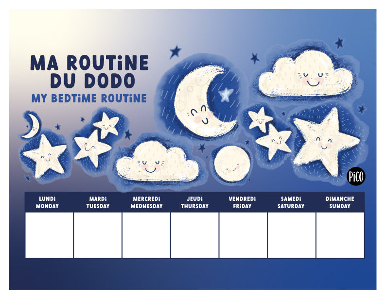 Coloriage gratuit - Ma routine du dodo