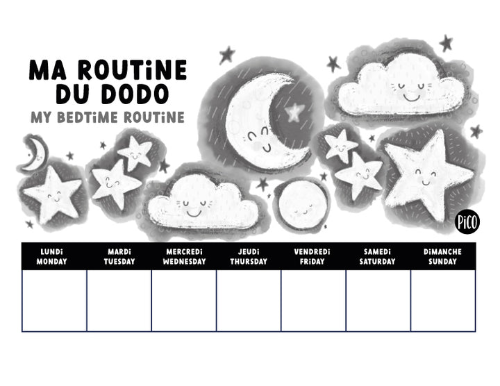 Coloriage gratuit - Ma routine du dodo