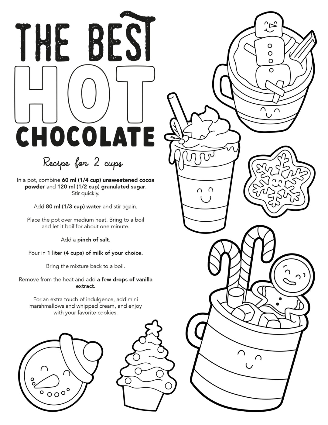 Coloriage gratuit - Le meilleur chocolat chaud