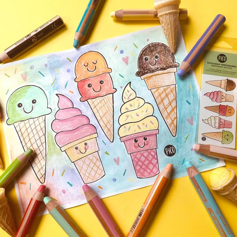 Coloriage gratuit à imprimer PDF - Les cornets