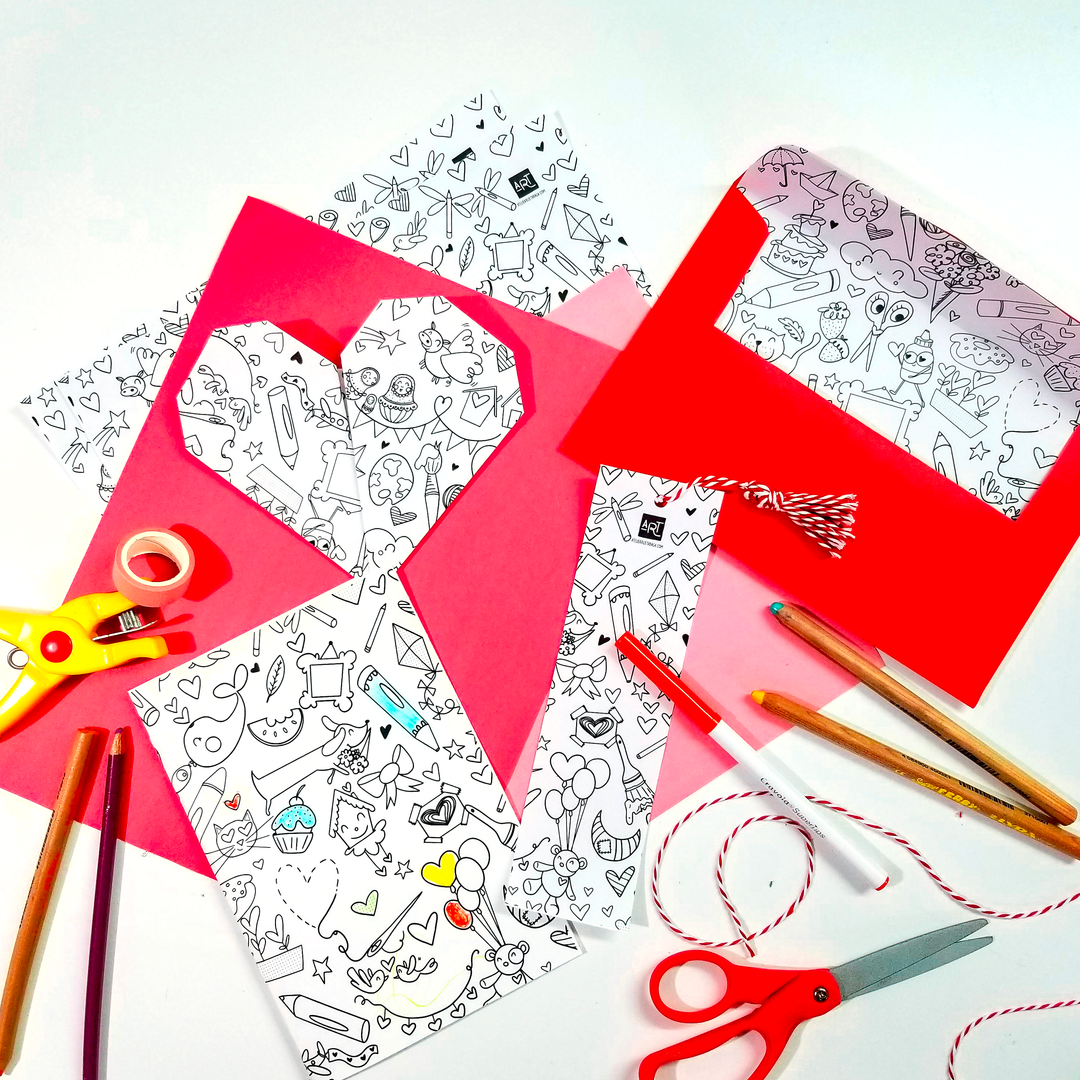 Coloriage gratuit - Doodles de la Saint-Valentin