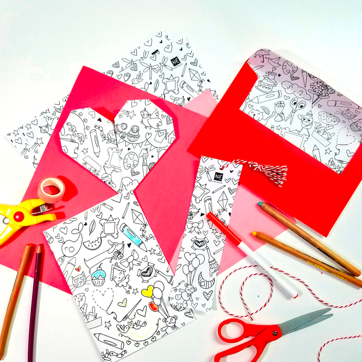 Coloriage gratuit - Doodles de la Saint-Valentin