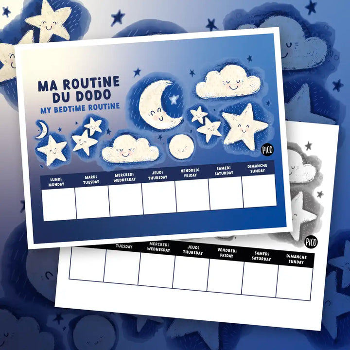 Calendrier de routine du dodo pour enfant