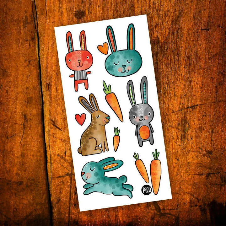 Lot avantageux - Le lapin de Pâques Tatouages temporaires PiCO Tatoo