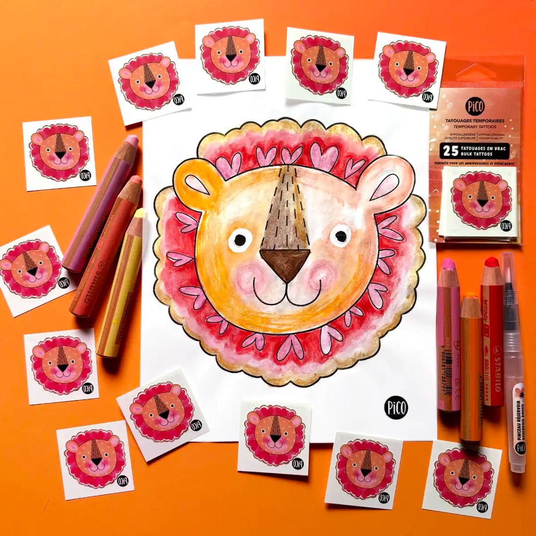 Coloriage gratuit - Lion amoureux