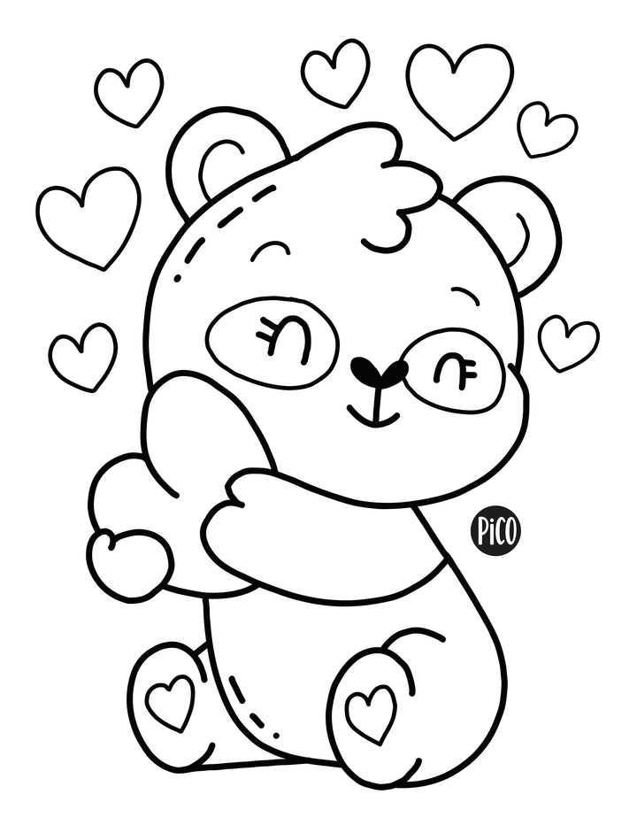 Coloriage gratuit - Pandamoureux
