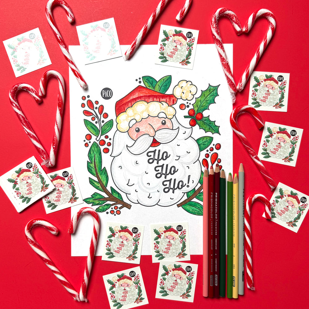 Coloriage gratuit à télécharger du Père Noel Ho ho ho par PiCO