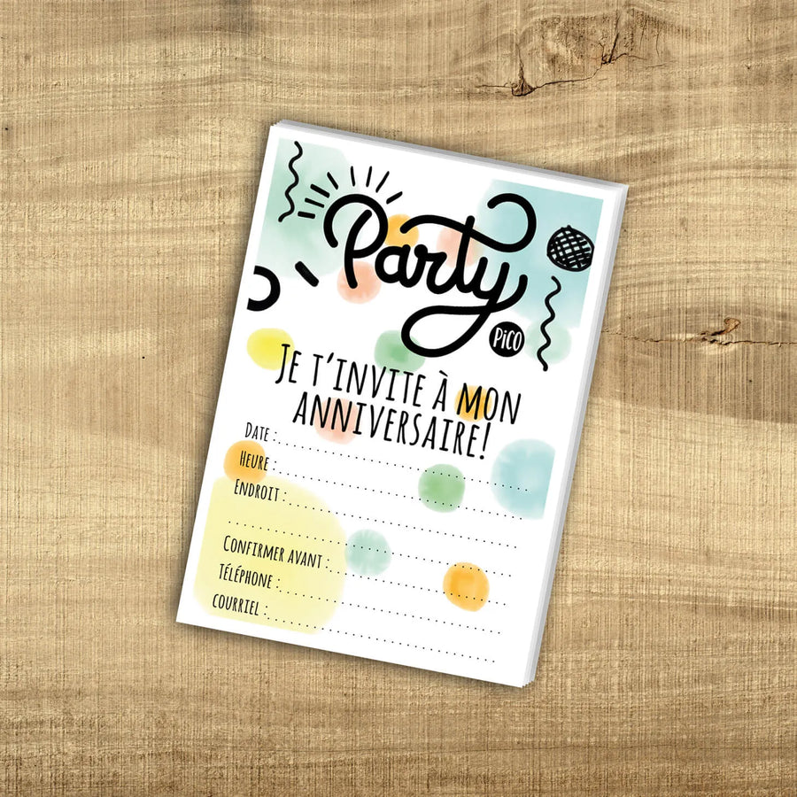 PiCO Tatoo, tatouages temporaires/ Bloc-notes, invitation à ton anniversaire.