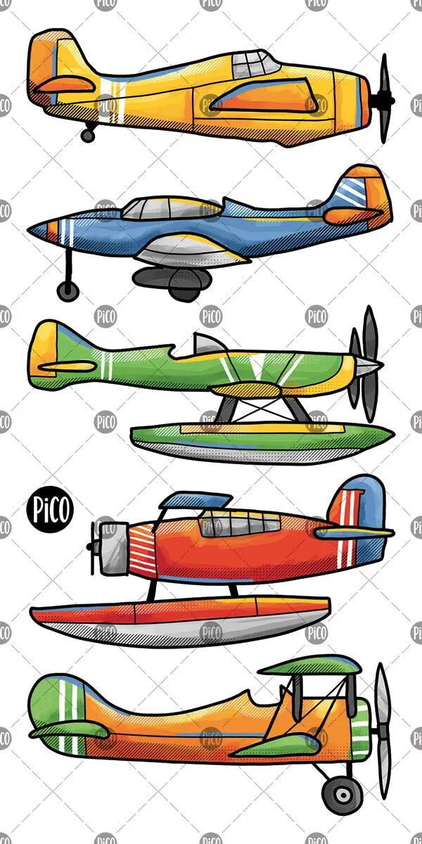 Jolis tatouages temporaires d'avions faits par PiCO Tatoo