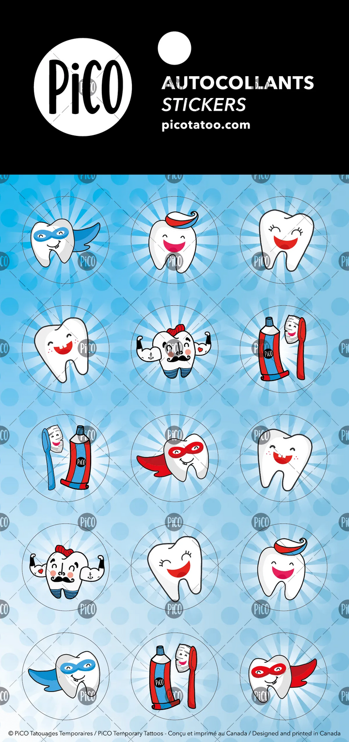Autocollants - Les dents Autocollants PiCO Tatoo