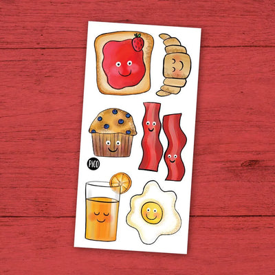 Brunch déjeuner bacon tatouages temporaires PiCO temporary tattoos brunch breakfast bacon