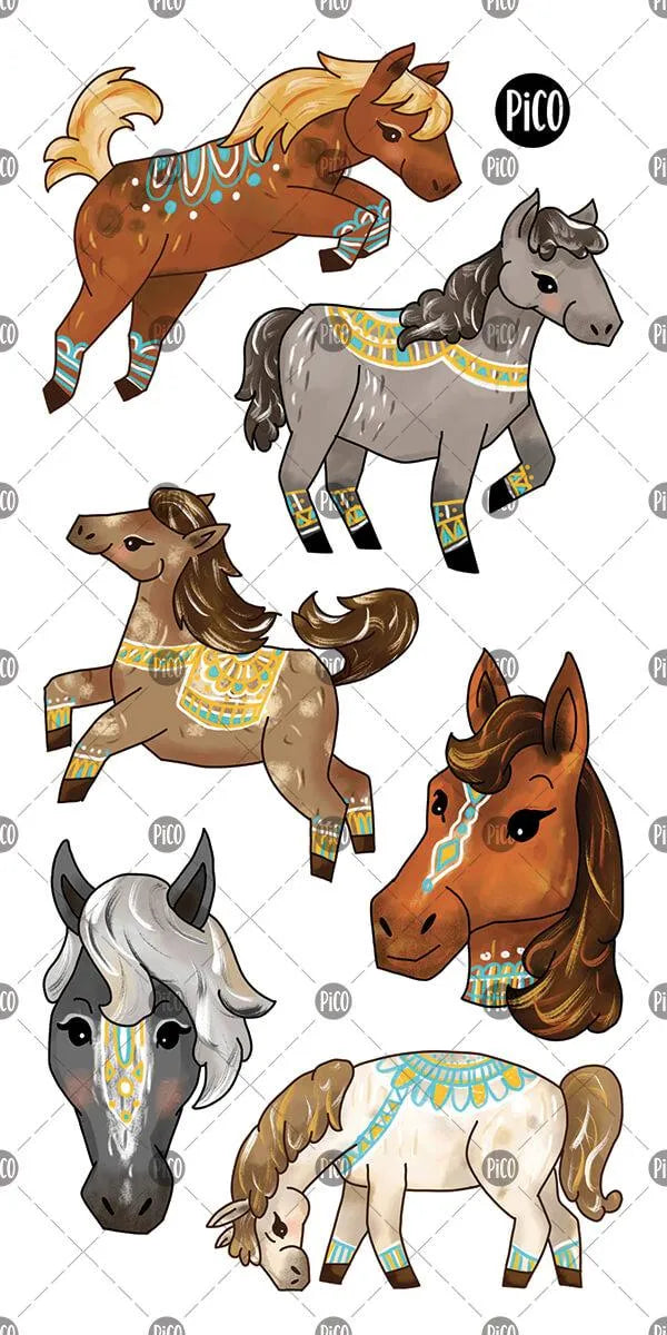 Tatouages temporaires de chevaux sauvages par PICO Tatoo