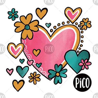 Lot de 25 tatouages de coeur en or pour la St-Valentin. Créé au Québec par PiCO Tatoo.