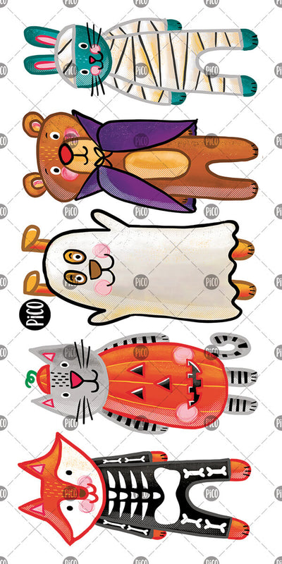 Les animaux costumés au thème d'Halloween par PiCO Tatoo