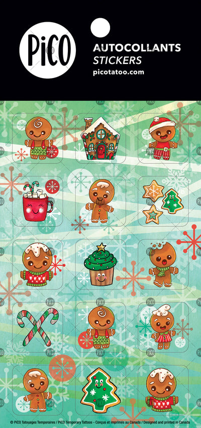 Autocollants de pains d'épies et sucreries de Noël par PiCO Tatoo