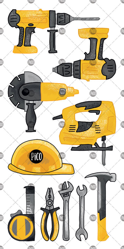 Tatouages temporaires Les outils de construction, PiCO Tatoo
