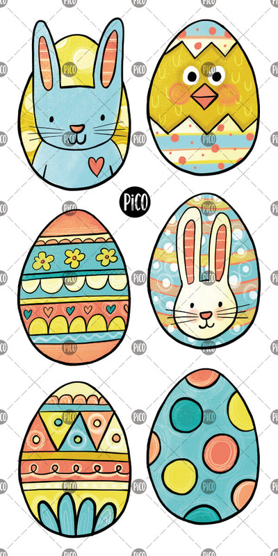 Easter eggs and bunny temporary tattoos,  PiCO Tatoo.