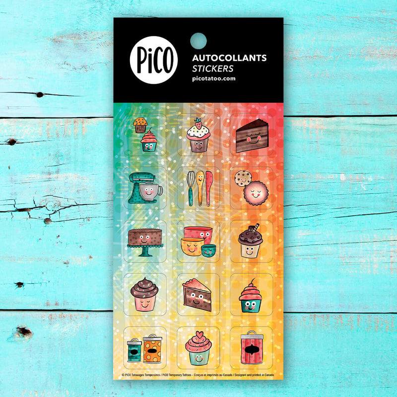 Autocollants de pâtisseries par PiCO Tatouages temporaires imprimé au Québec