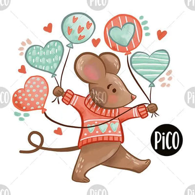 tatouages temporaires de souris amoureuse pour la fete de la saint-valentin dessiner au québec par pico tatoo