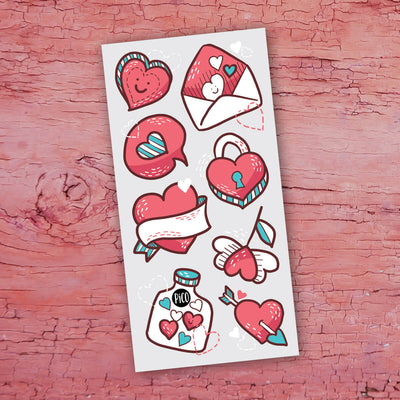 tatouages temporaires au thème de la saint-valentin de la compagnie québécois pico