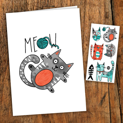 PiCO Tatoo, carte de souhaits et tatouages temporaires de jolis chats.